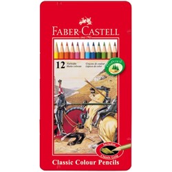 Карандаши цветные Faber-Castell, 12цв., заточен., метал. кор