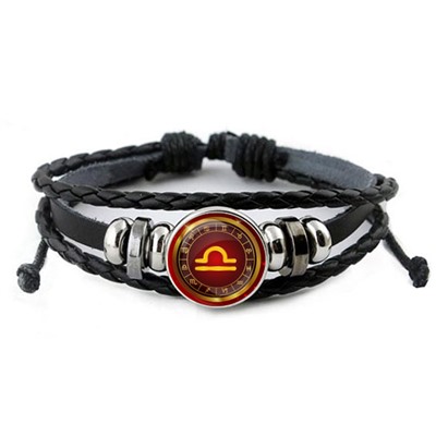 BSK-0306 Кожаный браслет Знаки Зодиака - Весы