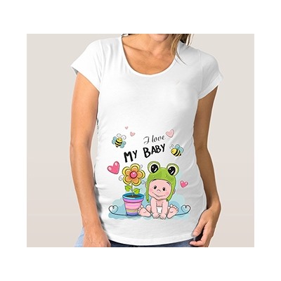 Футболка для беременных "I love My Baby" пчелки