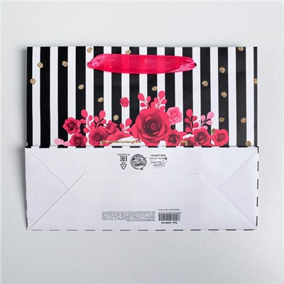 Пакет подарочный ламинированный, упаковка, «Gifts», 22 х 17,5 х 8 см