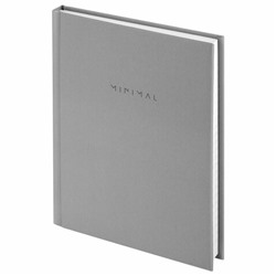 Блокнот МАЛЫЙ ФОРМАТ 110х147 мм, А6, 80 л., твердый, клетка, BRAUBERG "Minimal", серый, 116445