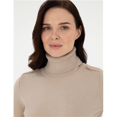 Beige Slim Fit Fitherman воротник основной свитер