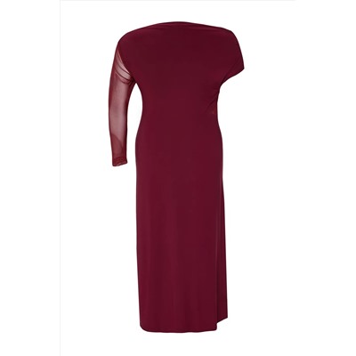 Burgundy Sandy вязание платье большого размера TBBAW25AH00073