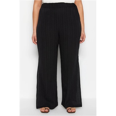 Черная щель детальная высокая талия Bürümcük Wide Trotter Beach Clothing Plants Tbbss23ar00012