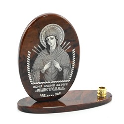 Икона из обсидиана овал со св "Семистрельная" 100*45*95мм