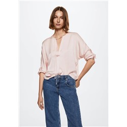 Blusa fluida lazo -  Mujer | MANGO OUTLET España