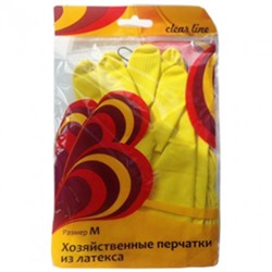 Перчатки хозяйственные из латекса Clear Line, М