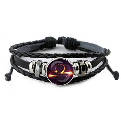 BSK-0330 Кожаный браслет Знаки Зодиака - Весы