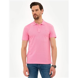 Pink Slim Fit Polo Yaka Basic T -For