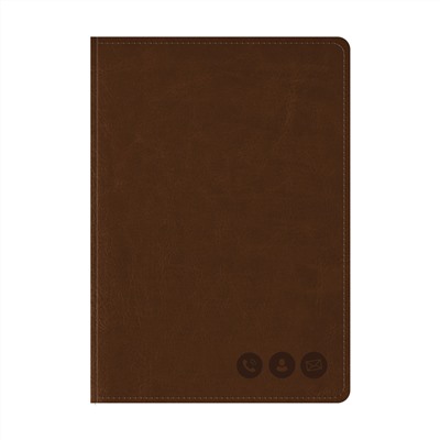 УЦЕНКА - Телефонная книга А5, 80л., кожзам, OfficeSpace "Nebraska" коричневый с вырубкой