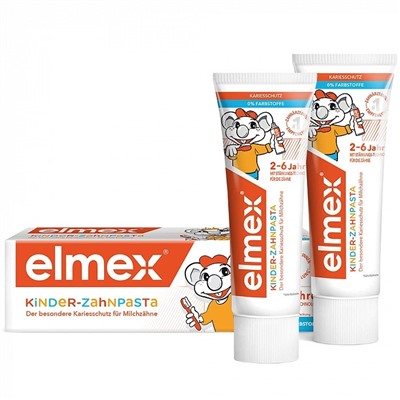 Набор из 2 паст Elmex Kids от 2 до 6 лет, 50 мл