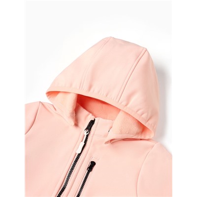 Комбинезон демисезонный для девочек MINAKU из Softshell на флисе, непромокаемый, персиковый, рост 116 см