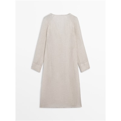 100% linen maxi oversize blouse