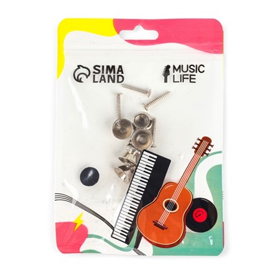 Набор замков-фиксаторов для гитарного ремня Music Life белый,  5 шт