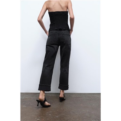 JEANS TRF SLIM FOLDED FIT TIRO BAJO