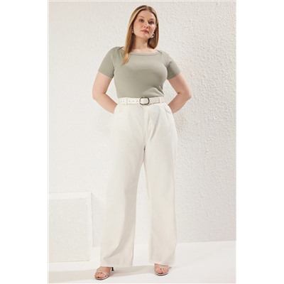 Мята, установленная на лодке воротник, рыцарь, вязание Big Size Blouse TBBSS25AF00047