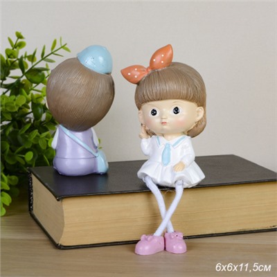 Фигурка Мальчик/Девочка висячие ножки 2 штуки набор 11,5 см / F2088 /уп 120/