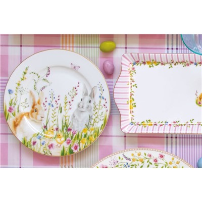 Тарелка закусочная, 19 см, фарфор P, белая, Кролики и цыплята, Happy Easter, 62784