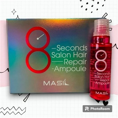 Masil. Протеиновая маска-филлер для поврежденных волос 8 SECONDS SALON HAIR REPAIR AMPOULE15 мл*10шт