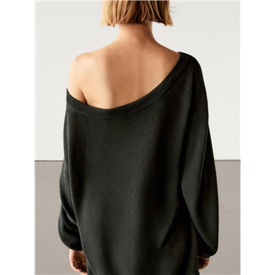Oversize purl knit sweater