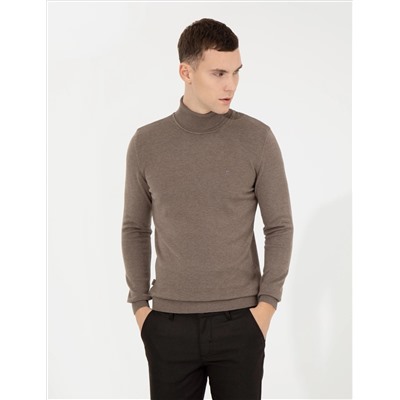 Vizon Melanj Slim Fit Fishman воротник Основной вязаный свитер
