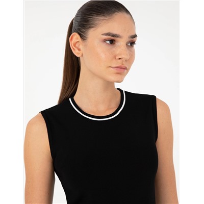 Black Slim Fit Knitwear Blouse