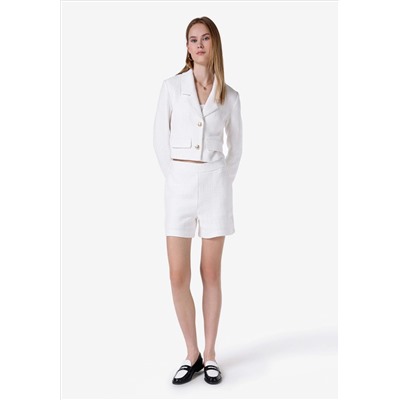 Slim Fit Low Low Low Plat Flat Woman White Shorts