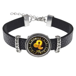 BSK2-0028 Кожаный браслет Знаки Зодиака - Лев