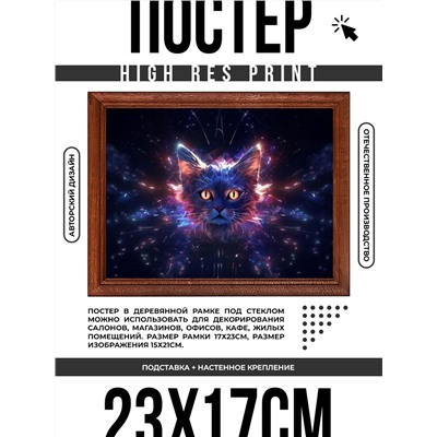 POSG-0324 Постер в рамке 23x17см Астральный кот