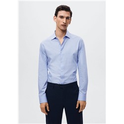 Camisa traje slim fit algodón rayas -  Hombre | MANGO OUTLET España