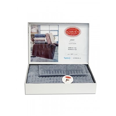 Набор полотенец Карвен Lux Cotton PIANO махра 30*50/50*90/70*140  HS 1709 v4 mavi/индиго (Акция)
