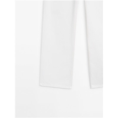 Jeans tiro medio wide leg full length