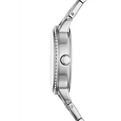 Reloj de cuarzo de acero - Plateado y blanco