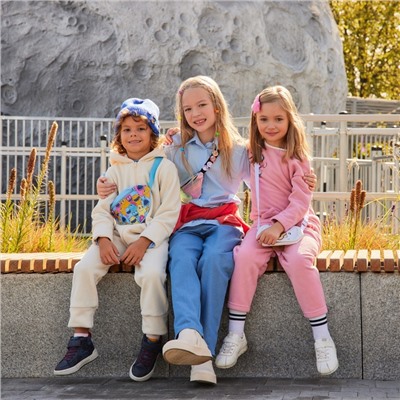 Свитшот флисовый детский MINAKU: Fleece Soft, цвет розовый, рост 110 см