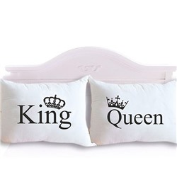 Парные наволочки "King, Queen" короны