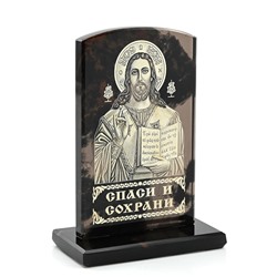 Икона из обсидиана арка "Иисус Христос" 105*60мм.