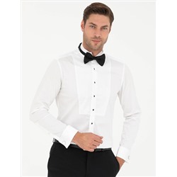 Белый бывший Рубашка для смокинга Slim Fit