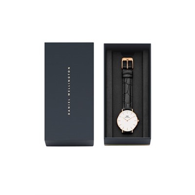 Reloj de cuarzo de piel y chapado en oro rosa Petite Reading