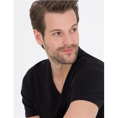 Black Slim Fit Basic T -For