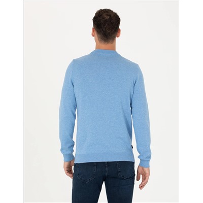 Blue Melanj Slim Fit Half Fisherman воротник основной трикотаж казах