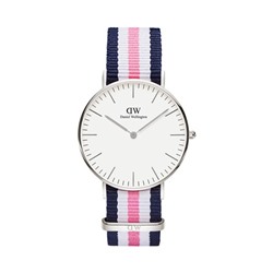 Reloj de cuarzo de poliéster Classic Southampton - Azul marino y plateado