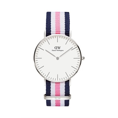 Reloj de cuarzo de poliéster Classic Southampton - Azul marino y plateado