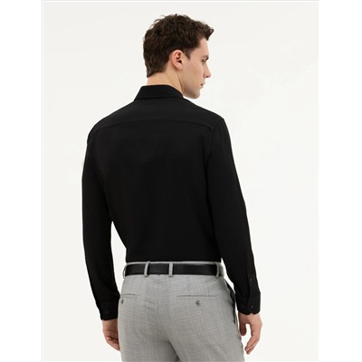 Black Slim Fit рубашка с длинным рукавом