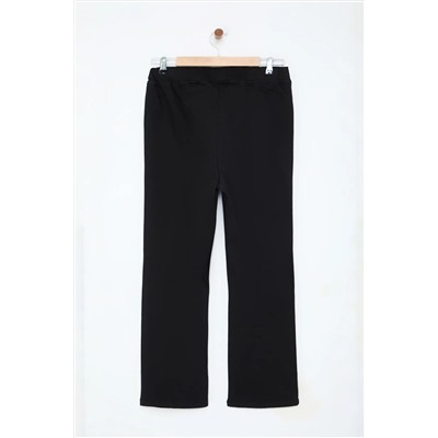 Черная высокая талия гибкая талия испанская пайка Flare Flare Fit Jeans TBBAW25CJ00032