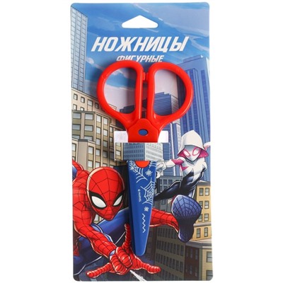 Ножницы фигурные пластиковые, 12.5 см, «Человек-паук»
