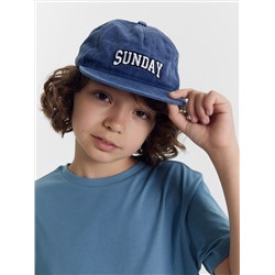 Бейсболка для мальчиков голубая с вышивкой "sunday"