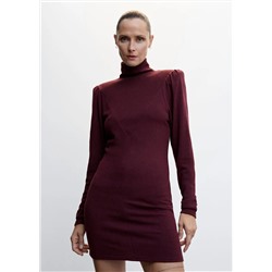 Vestido punto cuello vuelto -  Mujer | MANGO OUTLET España