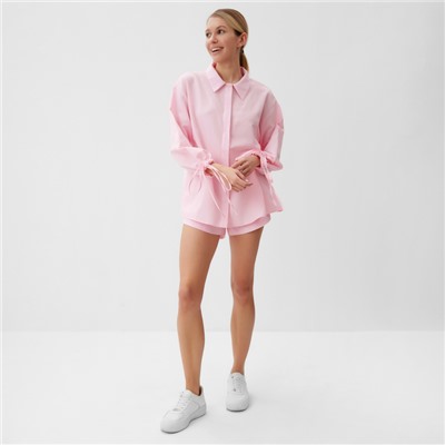 Костюм женский (рубашка, шорты) MINAKU: Casual Collection цвет розовый, размер 46