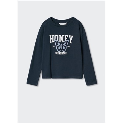 Camiseta manga larga bordado -  Niña | MANGO OUTLET España