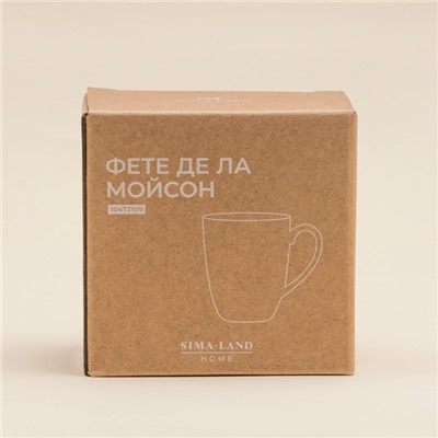 Кружка SL Home Фете дэ ла мойсон, 400 мл, 9×10 см, фарфор, белая